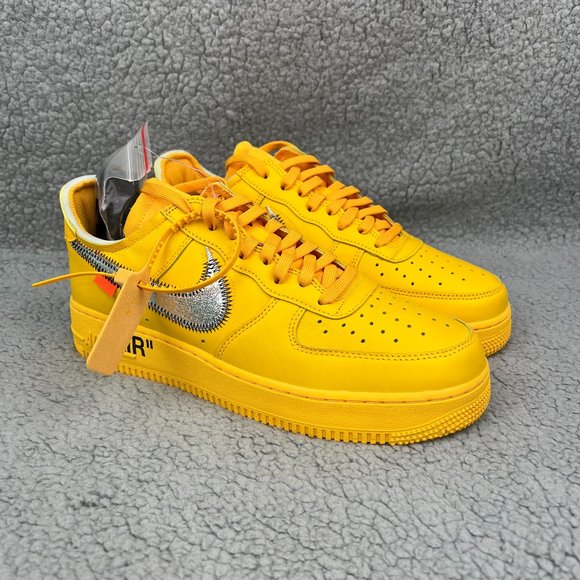 Nike Other - Nike Off White Air Force 1 Low Men 9 Shoes University Gold Lemonade ICA Yellow 1